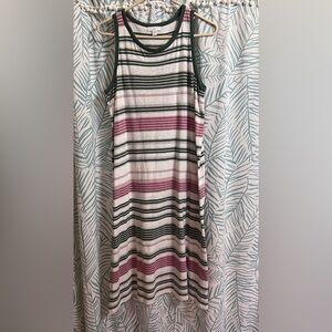 J. Jill Pink and Green Sleeveless Halter Maxi Sundress